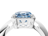 White gold Fancy Blue Asscher  Cut Diamond Halo Engagement Ring with Split Shank and Four-Prong Setting_50