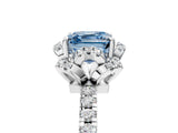 White gold Fancy Blue Asscher Cut Diamond Halo Pave Band with Four-Prong Setting_20