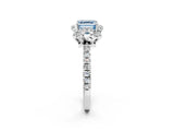 White gold Fancy Blue Asscher Cut Diamond Halo Pave Band with Four-Prong Setting_23