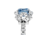 White gold Fancy Blue Asscher Cut Diamond Halo Pave Band with Four-Prong Setting_30