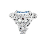 White gold Fancy Blue Asscher Cut Diamond Halo Ring with Pavé Band and Four-Prong Setting_51