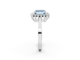 White gold Fancy Blue Asscher  Cut Diamond Halo Ring with Round Brilliant Halo and Solitaire Band_36