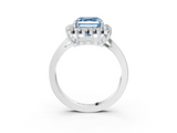 White gold Fancy Blue Asscher  Cut Diamond Halo Ring with Round Brilliant Halo and Solitaire Band_37