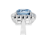 White gold Fancy Blue Asscher  Cut Diamond Halo Ring with Round Brilliant Halo and Solitaire Band_38