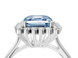 White gold Fancy Blue Asscher  Cut Diamond Halo Ring with Solitaire Band and Prong Setting_50
