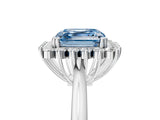 White gold Fancy Blue Asscher  Cut Diamond Halo Ring with Solitaire Band and Prong Setting_51