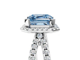 White gold Fancy Blue Asscher Cut Diamond Halo Ring with Split Shank Pavé Band and Prong Setting_39