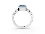 White gold Fancy Blue Asscher  Cut Diamond Milgrain Marquise Band with Prong Setting_6