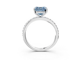 White gold Fancy Blue Asscher  Cut Diamond Pavé Band Ring with Four-Prong Setting_19