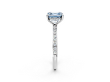 White gold Fancy Blue Asscher  Cut Diamond Pavé Band Ring with Four-Prong Setting_19