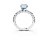 White gold Fancy Blue Asscher Cut Diamond Pavé Band Solitaire Ring with Prong Setting_25