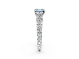 White gold Fancy Blue Asscher  Cut Diamond Pavé Band Solitaire with Four-Prong Setting_17