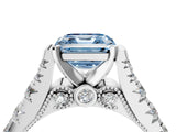 White gold Fancy Blue Asscher  Cut Diamond Pavé Band Solitaire with Four-Prong Setting_19