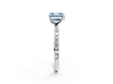 White gold Fancy Blue Asscher  Cut Diamond Pavé Band Solitaire with Four-Prong Setting_45