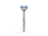 White gold Fancy Blue Asscher  Cut Diamond Pavé Band with Four-Prong Setting_14