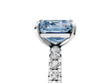 White gold Fancy Blue Asscher  Cut Diamond Pavé Band with Four-Prong Setting_17