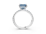 White gold Fancy Blue Asscher  Cut Diamond Pavé Band with Four-Prong Setting_18