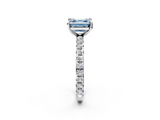White gold Fancy Blue Asscher  Cut Diamond Pavé Band with Four-Prong Setting_19