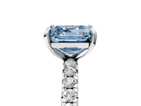 White gold Fancy Blue Asscher  Cut Diamond Pavé Band with Four-Prong Setting_22