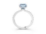 White gold Fancy Blue Asscher Cut Diamond Pavé Engagement Ring with Round  Accents and Prong Setting_61