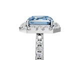 White gold Fancy Blue Asscher Cut Diamond Pavé Halo Ring with Four-Prong Setting_45