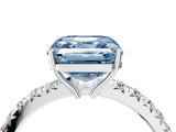 White gold Fancy Blue Asscher Cut Diamond Pavé Solitaire Engagement Ring with Four-Prong Setting_81