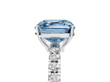 White gold Fancy Blue Asscher Cut Diamond Pavé Solitaire Engagement Ring with Four-Prong Setting_82