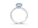 White gold Fancy Blue Asscher Cut Diamond Pavé Solitaire Engagement Ring with Four-Prong Setting_87