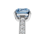 White gold Fancy Blue Asscher  Cut Diamond Pave Band with Four-Prong Setting_17