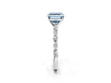 White gold Fancy Blue Asscher Cut Diamond Ring with Marquise and Round  Side Stones and Four-Prong Setting_43