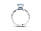White gold Fancy Blue Asscher Cut Diamond Ring with Marquise and Round  Side Stones and Four-Prong Setting_44