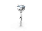 White gold Fancy Blue Asscher Cut Diamond Ring with Side Stones and Four-Prong Setting_96