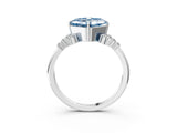 White gold Fancy Blue Asscher Cut Diamond Ring with Side Stones and Four-Prong Setting_97