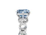 White gold Fancy Blue Asscher Cut Diamond Side Stone Engagement Ring with Four-Prong Setting_29