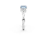 White gold Fancy Blue Asscher Cut Diamond Solitaire Celtic Knot Ring with Four-Prong Setting_65