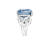 White gold Fancy Blue Asscher Cut Diamond Solitaire Celtic Knot Ring with Four-Prong Setting_67