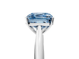 White gold Fancy Blue Asscher Cut Diamond Solitaire Engagement Ring with Cathedral Setting and Four-Prong Mount_45
