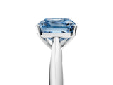 White gold Fancy Blue Asscher Cut Diamond Solitaire Engagement Ring with Cathedral Setting and Four-Prong Mount_53