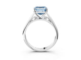 White gold Fancy Blue Asscher Cut Diamond Solitaire Engagement Ring with Cathedral Setting and Four-Prong Mount_73