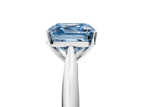 White gold Fancy Blue Asscher Cut Diamond Solitaire Engagement Ring with Cathedral Setting and Four-Prong Mount_75