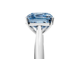 White gold Fancy Blue Asscher Cut Diamond Solitaire Engagement Ring with Cathedral Setting and Four-Prong Mount_99