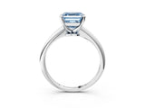 White gold Fancy Blue Asscher Cut Diamond Solitaire Engagement Ring with Classic Band and Four-Prong Setting_15