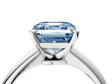 White gold Fancy Blue Asscher Cut Diamond Solitaire Engagement Ring with Classic Band and Four-Prong Setting_16