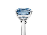 White gold Fancy Blue Asscher Cut Diamond Solitaire Engagement Ring with Classic Band and Four-Prong Setting_17