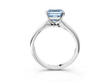 White gold Fancy Blue Asscher Cut Diamond Solitaire Engagement Ring with Classic Band and Four-Prong Setting_50