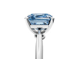 White gold Fancy Blue Asscher Cut Diamond Solitaire Engagement Ring with Classic Band and Four-Prong Setting_52