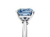 White gold Fancy Blue Asscher Cut Diamond Solitaire Engagement Ring with Classic Band and Four-Prong Setting_53