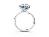 White gold Fancy Blue Asscher Cut Diamond Solitaire Engagement Ring with Four-Prong Setting and Classic Band_57