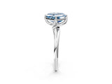 White gold Fancy Blue Asscher Cut Diamond Solitaire Engagement Ring with Four-Prong Setting and Classic Band_69