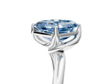 White gold Fancy Blue Asscher Cut Diamond Solitaire Engagement Ring with Four-Prong Setting and Classic Band_78